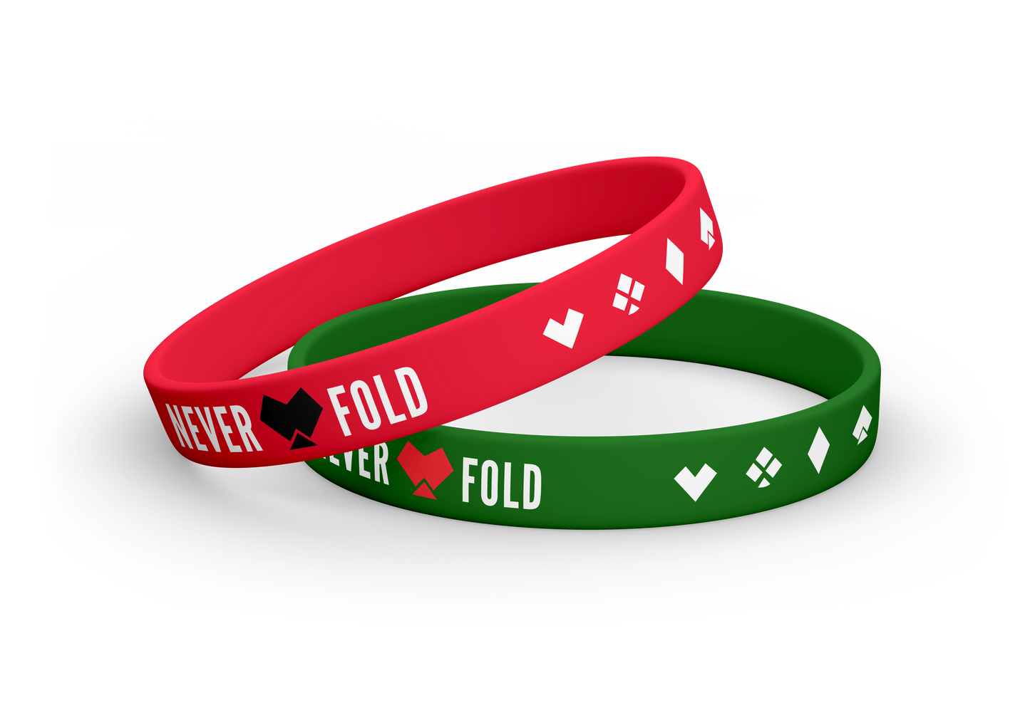 Never Fold Baller Wristband - 2 Pack | Red & Green