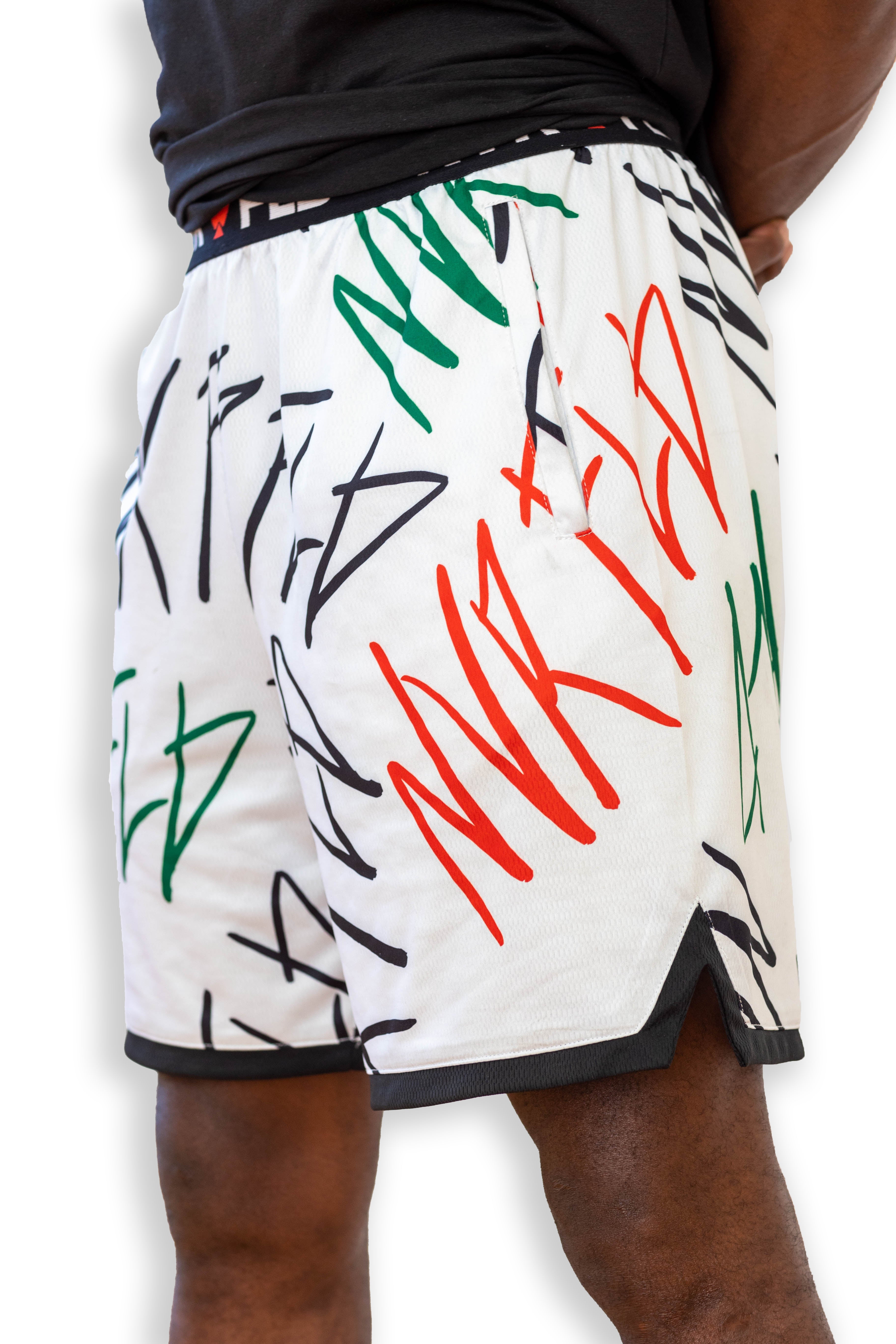 Never Fold Graffiti Shorts 2.0 | White