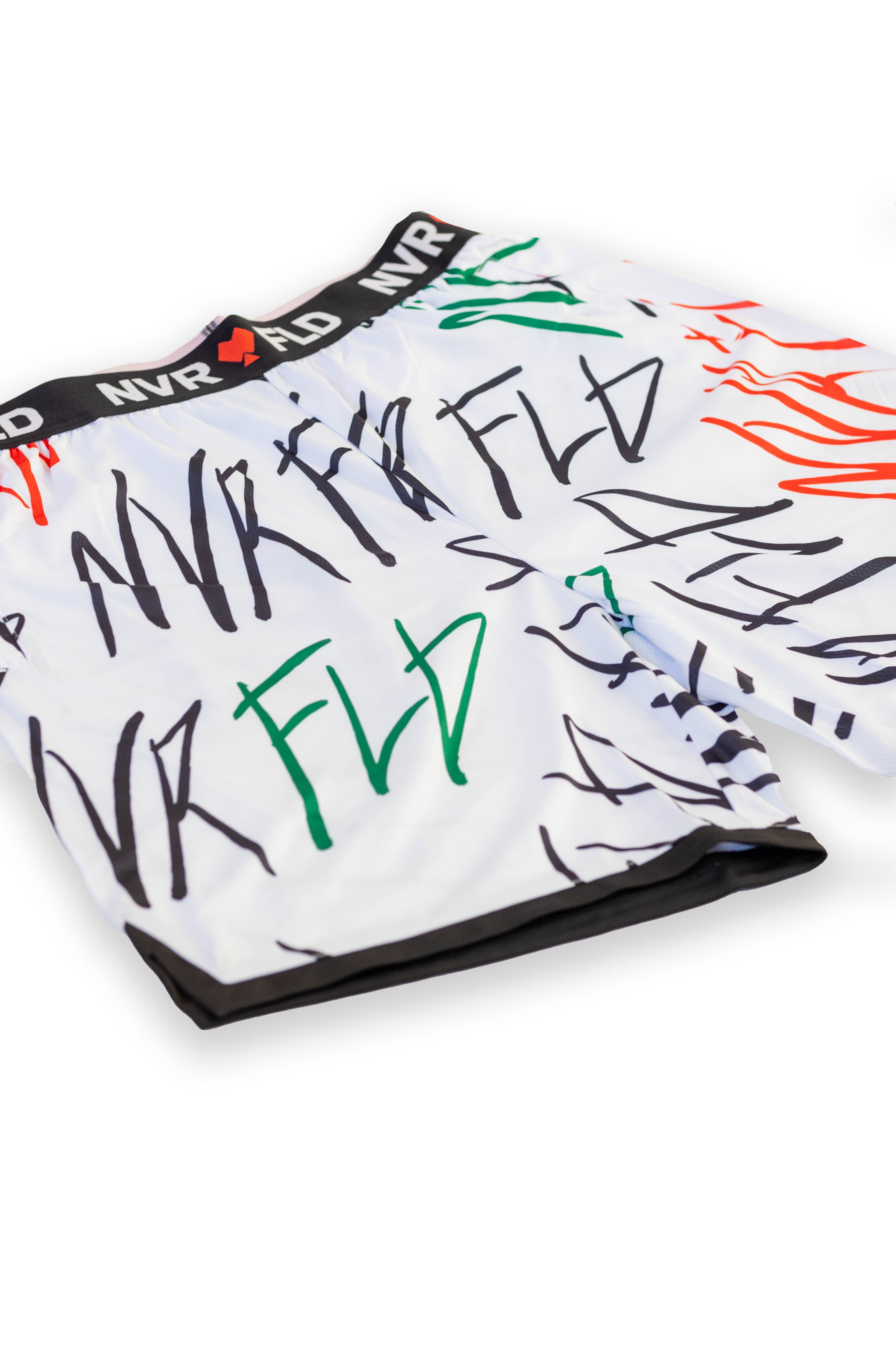 Never Fold Graffiti Shorts 2.0 | White