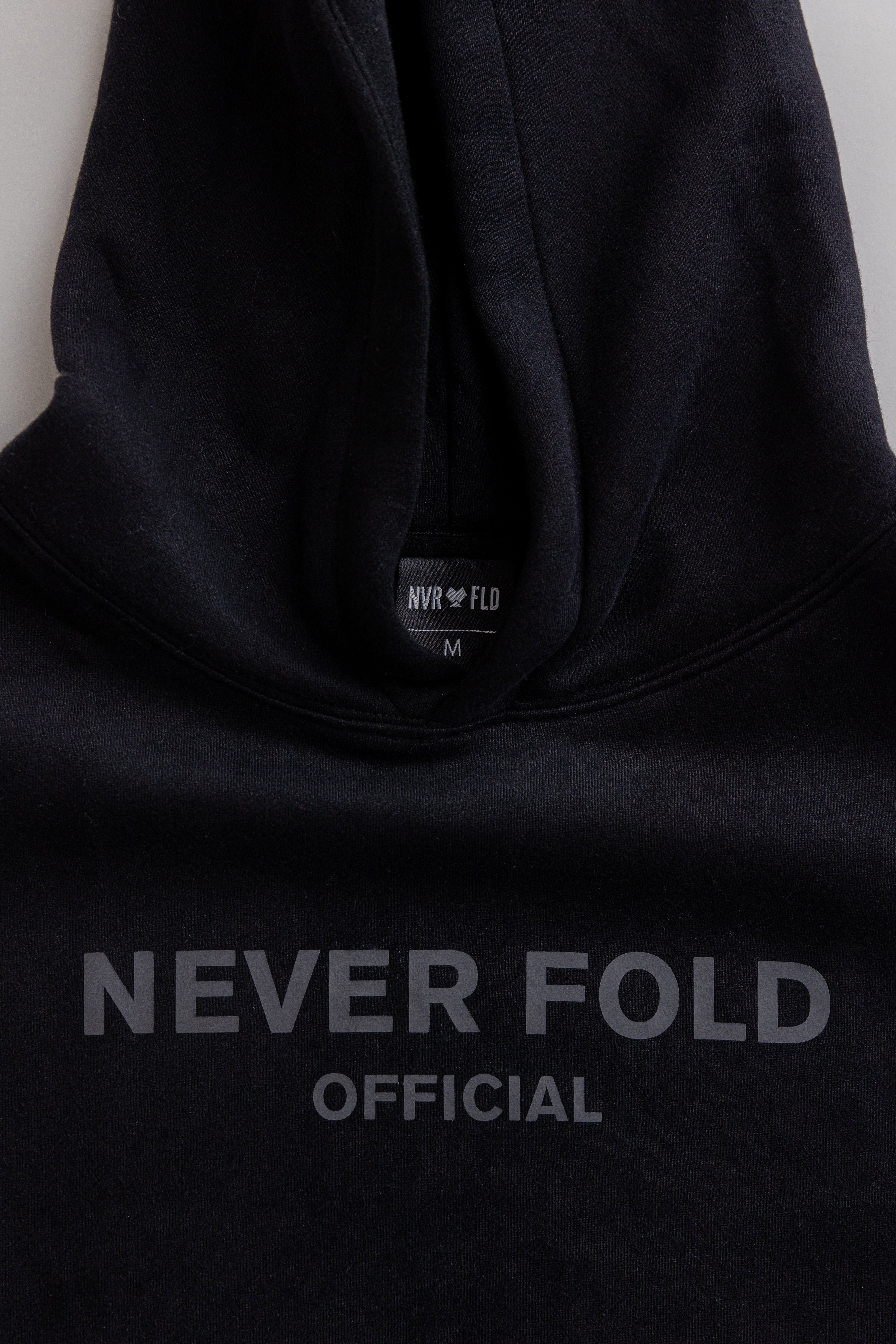 Never Fold Official Long Sleeve Hoodie | Black